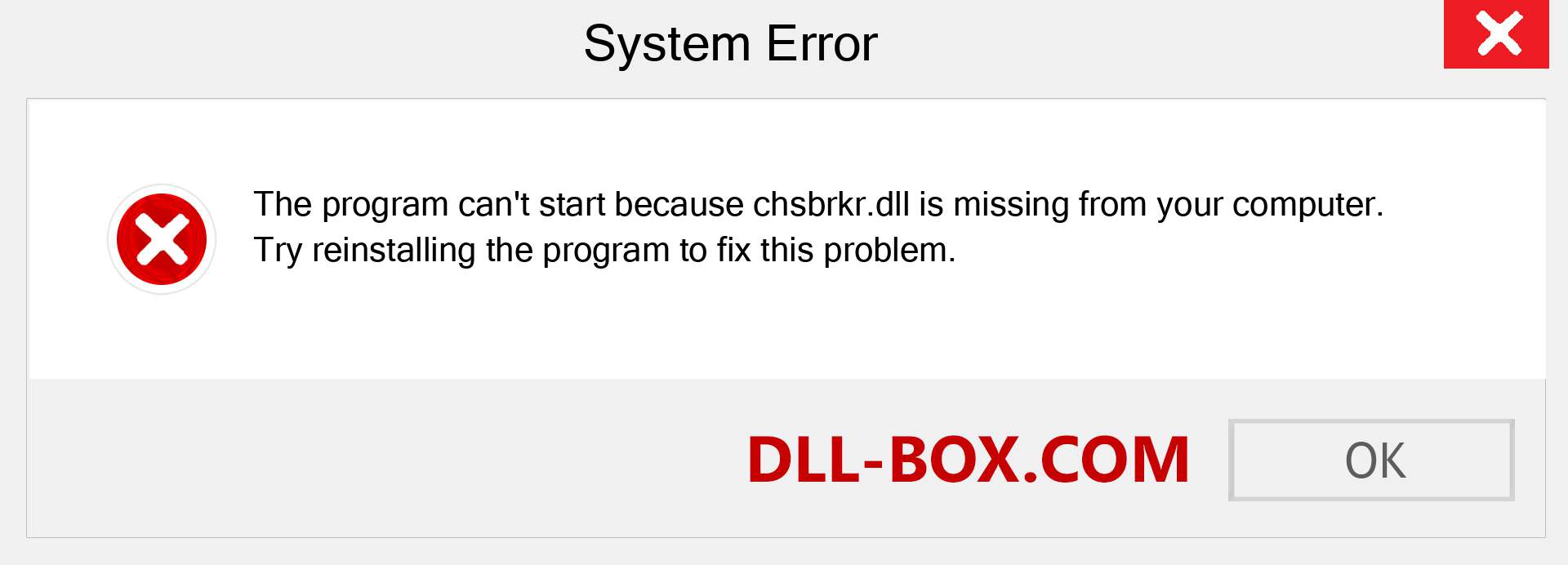 chsbrkr.dll file is missing?. Download for Windows 7, 8, 10 - Fix  chsbrkr dll Missing Error on Windows, photos, images